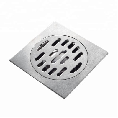 ROVATE bathroom tile Insert stainless steel square floor drain with removable strainer