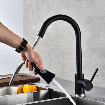 New Design Golden Kitchen Faucets Silver Single Handle Pull Out Kitchen Tap Single Hole Handle Swivel 360 Degree kitchen faucet