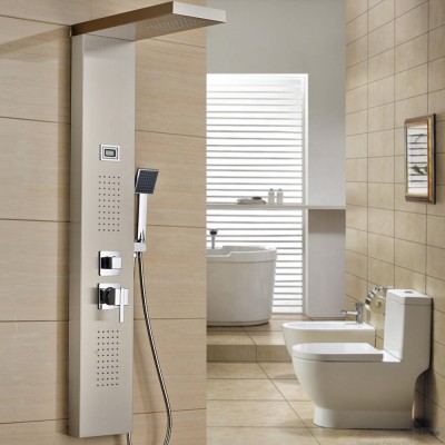 2 Body massage sprays and 3-function hand shower water heater wall mounted multifunctional shower panel