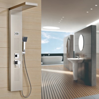 ROVATE Multi function thermostatic Bathroom System shower Wall Panel with Massage